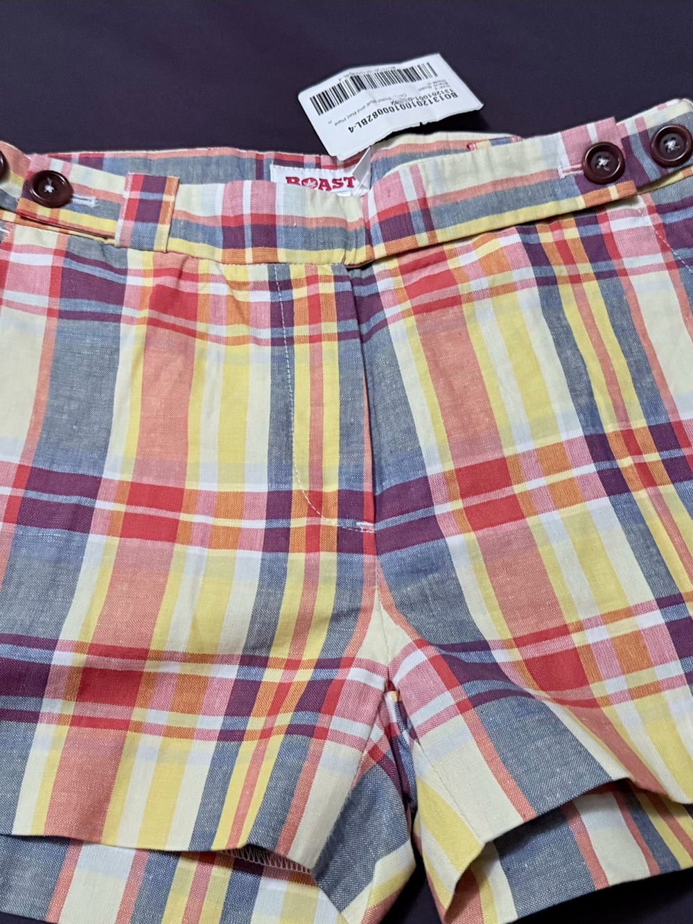 Roast Plaid Cotton Skort - Yellow Multi